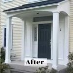 shed roof portico with columns in Boston MA